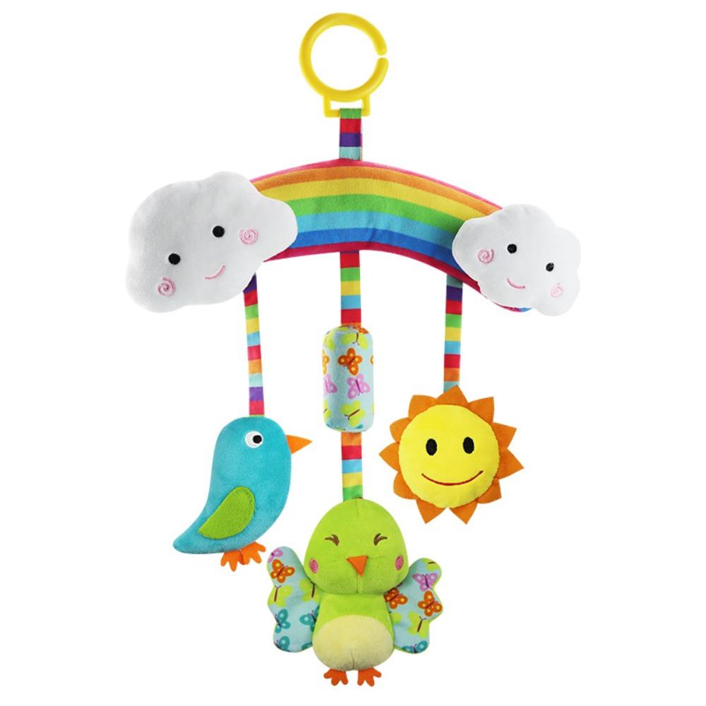

Plush Animal Rainbow Activity Plush Toy Colorful Bell Baby Car Seat Toy Baby Toys 0-12 Months Style