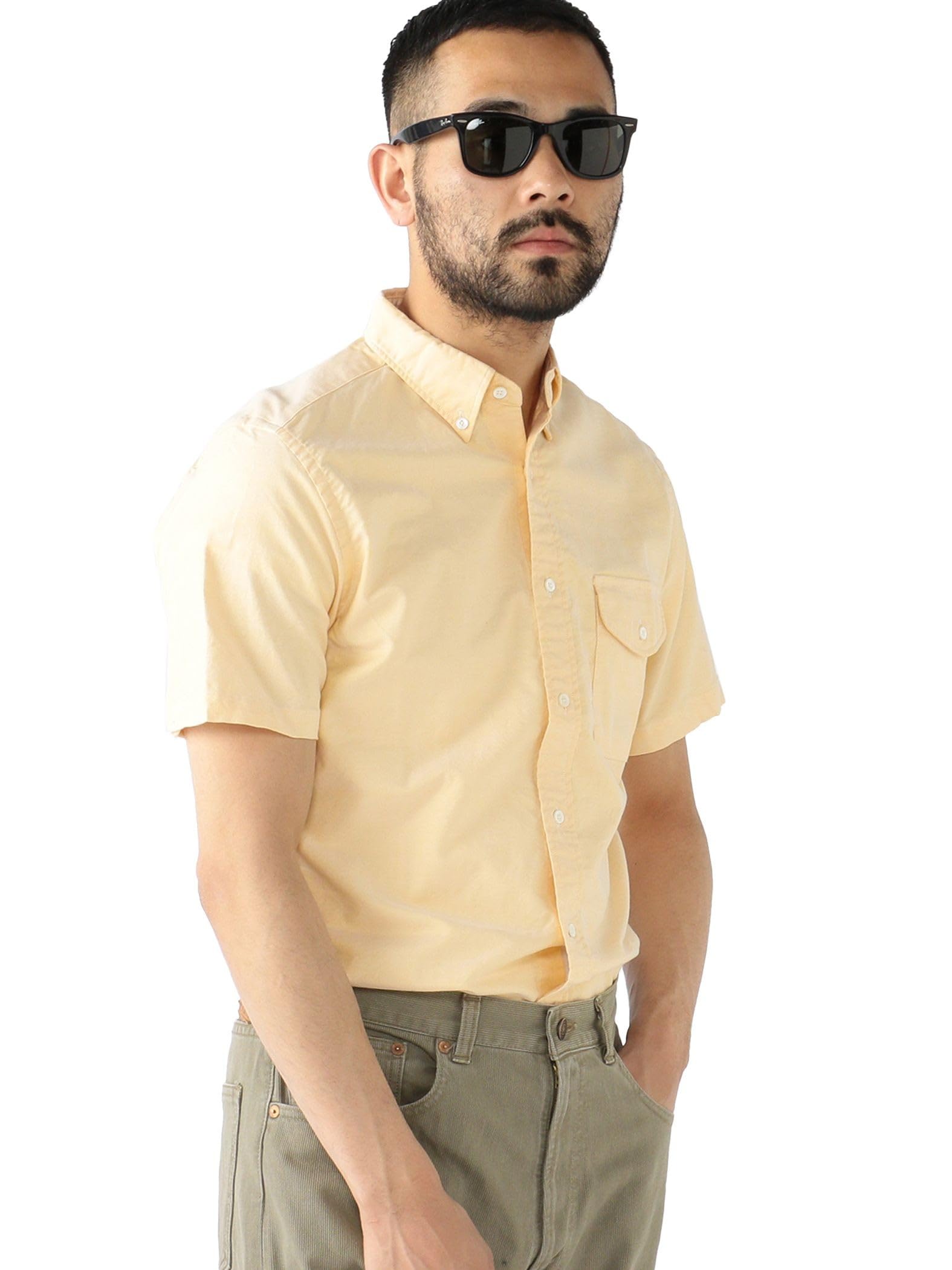 

Beams Plus Повседневная оксфордская рубашка с коротким рукавом, размер 38010032139, мужская, на пуговицах, XL,