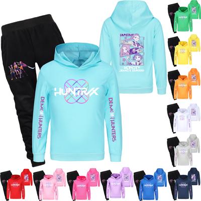 Children's Hooded Top And Pants Two-piece Tracksuit Set Long-sleeved Printed Sweatshirt Set