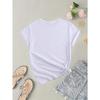 European Size Women's Casual Short Sleeve T-Shirt - Rainbow Butterfly & Cat Geometric Print, Relaxed Fit, Breathable Summer Fabric