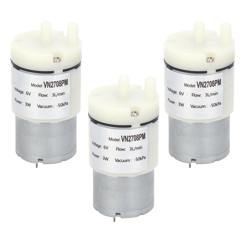 3 Stück Mikro-Membranpumpe Mini Vakuum Wasser Luftmotor für Aquarium DC 6V (VN2708PM)
