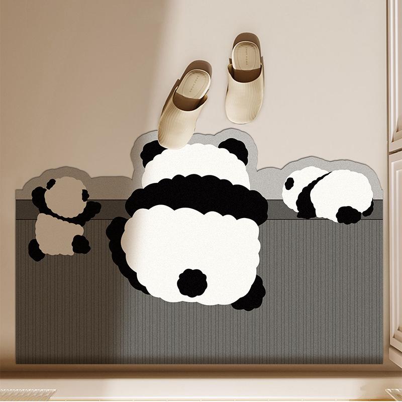 

Коврик для ванной комнаты с мультяшным диатомовым грязем, впитывающий, быстросохнущий, нескользящий коврик для туалетной двери, коврик для туалета, несмываемый коврик для ног 50 * 80cm