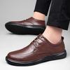 New Business Leather Casual Lace Up Oxford Shoes for Men’s Comfortable Anti-Slip Outdoor Slip On Sneakers Fashion Retro Leisure