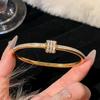Anti-Tarnish Roman Numeral Crystal Bangle - Available Individually or As a Pair