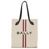 Bally Logo Magnetic Closure Fabric And Leather Tote Bag Women Tote Bags Natural 6307788