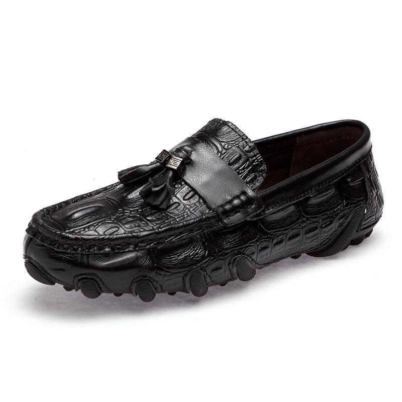 Spring, summer and autumn Doudou shoes large size octopus casual lazy shoes crocodile pattern leather shoes