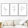 Black White Ballerina Line Wall Art Canvas Painting Line Drawing Ballet Dancer Poster and Prints Nordic Picture Girls Room Decor