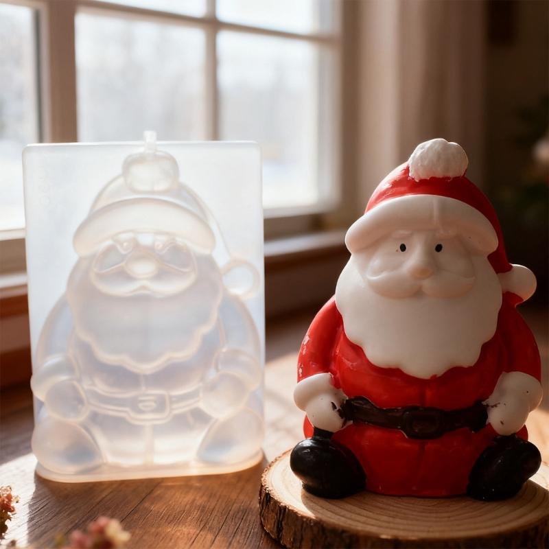 Santa/Snowman Figure Silicone Mold For Handmade Candle Soap Making Christmas Theme Candle Silicone Mould For Epoxy Resin