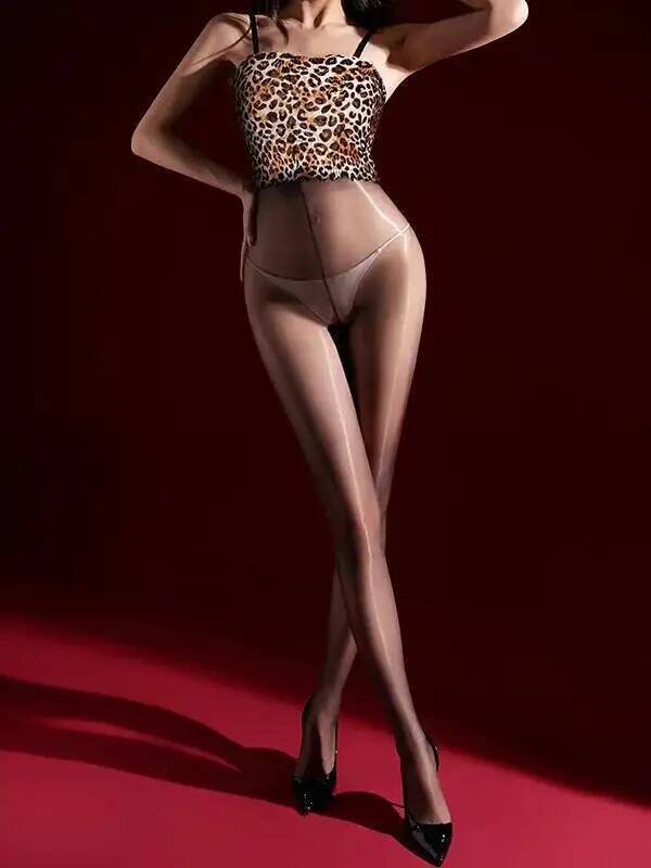 Sexy Ultra-Thin One-Piece Strap Leopard Lace Aurora Garter Stockings Erotic Black Silk Women Rompers Clothing Body Suits 51BI