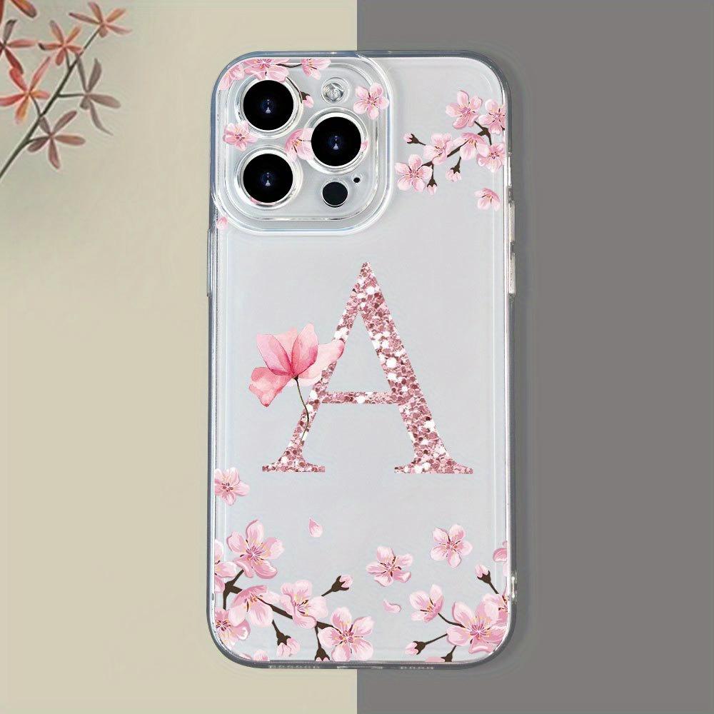 Letter A Printed Transparent Phone Case Suitable for iPhone 17 16 15 14 13 12 11Pro/Max/Plus Anti Drop and Shockproof Back Cover