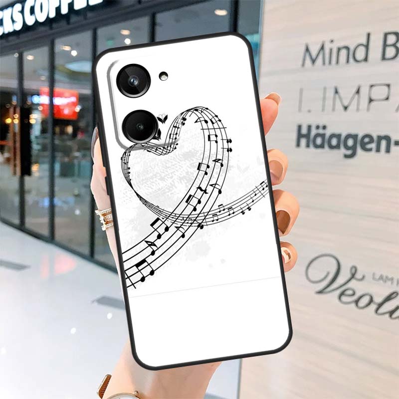 Music Note Symbol Piano Case For Realme GT7 Pro GT6 11 12 13 14 15 Pro Plus C55 C53 C35 C33 C61 C65 C67 C53 C71 C75