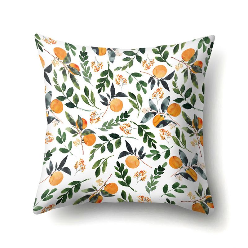 Polyester Kissenbezug Dekorative Blumen Haus Pflanze Druck Kissenbezug Lendenkissen Sofa Kissenbezug