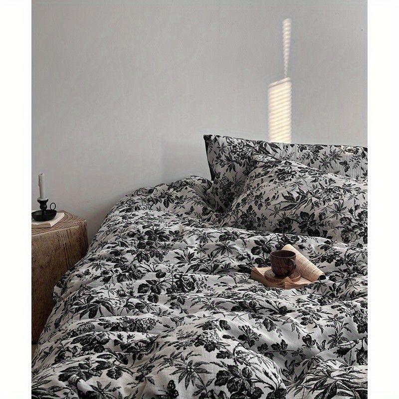 Ins Korean Pastoral Flower Bedding Set Purple Bed Flat Sheet Pillowcase Twin Full Queen Size Bed Linen Women Girls Duvet Cover