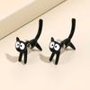 Korean Cat Earrings Multicolor Pearl Ear Studs Fashion Zircon Jewelry  Hipster