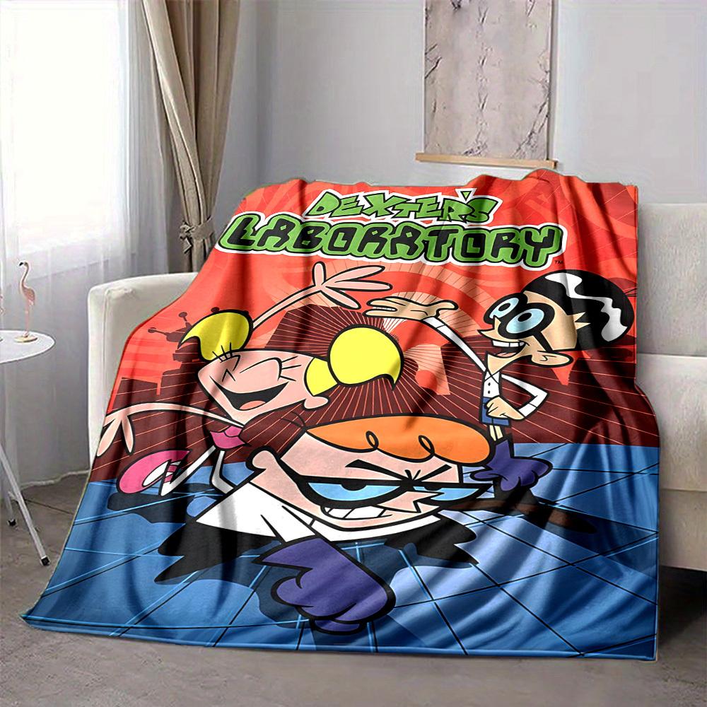 1 Stück Dexter's Labor Gemütliche Print-Decke Leichte Warme Flanell-Kuscheldecke Für Sofa, Bett, Wohnzimmer