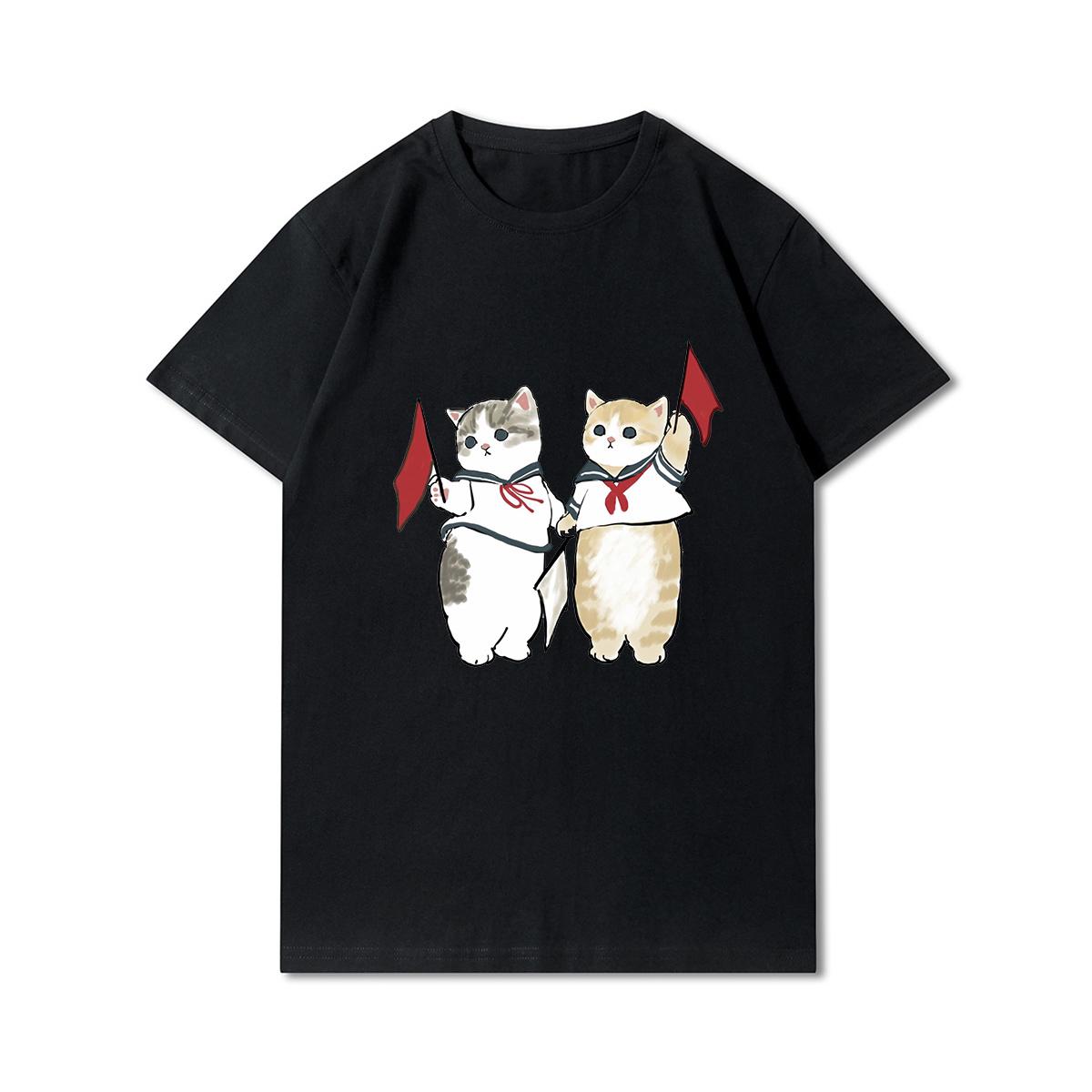 Женские футболки с принтом кошек и акул больших размеров — фото 5