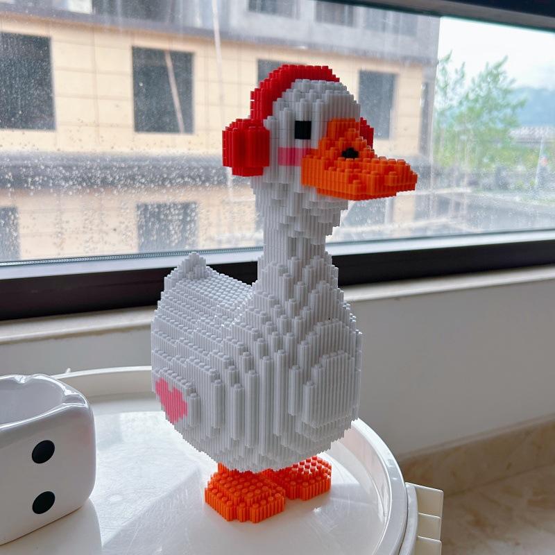 Kawaii Animal Series Educational Building Block Toy Music 3D Earphone Swan Model Building Blocks Toys,Gifts For Holiday 14+Y