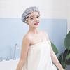 Waterproof Shower Cap Elastic Drawstring Double-Layer Water-Resistant Fabric Hair Protector Hair Care Bath Hat