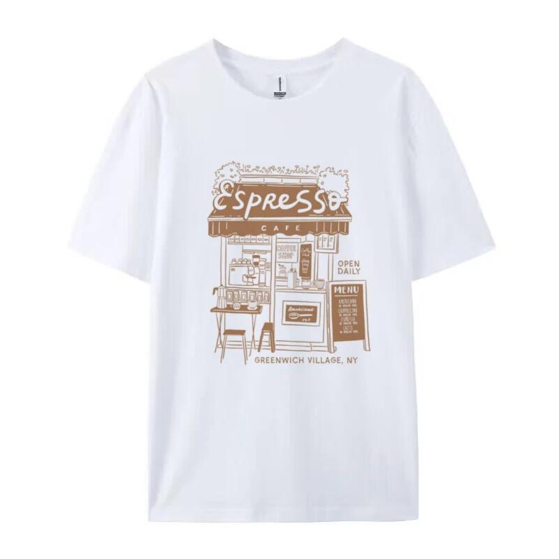 

Espresso Cafe Graphic Tshirt Short Sleeve Retro Grunge Streetwear Women Tops Female Aesthetic Clothes Cute Coffee Lover T Shirt S