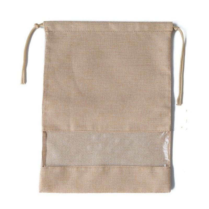 2 моющиеся льняные сумки для обуви сумки для хранения дорожные сумки портативные сумки на шнурке S бежевый 624₽