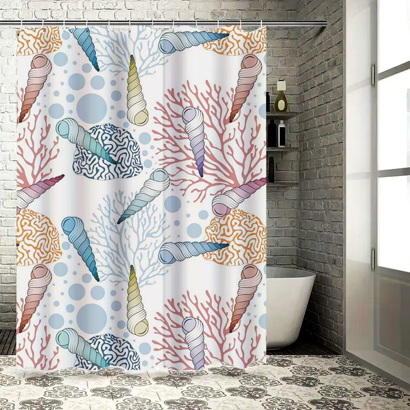 Colorful Coral Candy Printed Shower Curtain Decor for Bathroom White Blue Red Purple Green Yellow Orange Pink Black (180x240cm)