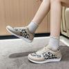 Fashion Ladies' Spring Fashion Leopard Print New Casual Single Shoe with Soft Sole and Lace Up Comfortable Breathable Sneakers Shoes