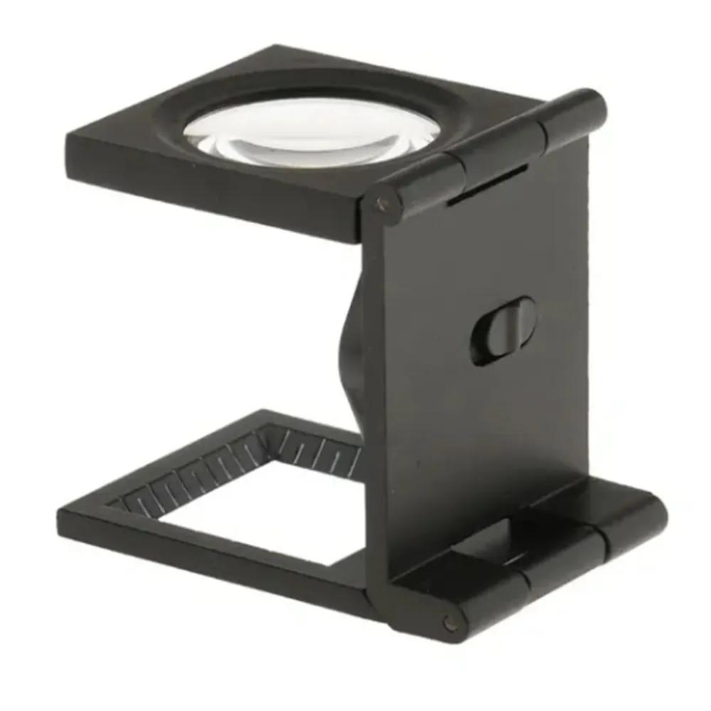 10x folding all metal two LED lights cloth mirror printing paper dot textile scale magnifying glass