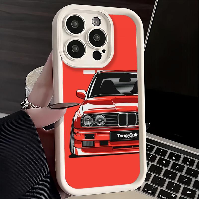 Phone Case for iPhone 17 Air 16E 15 16 Pro Max Simple Japanese Sports Cars Pattern Cover 14 Plus 13 12 Mini Soft Shell Silicone