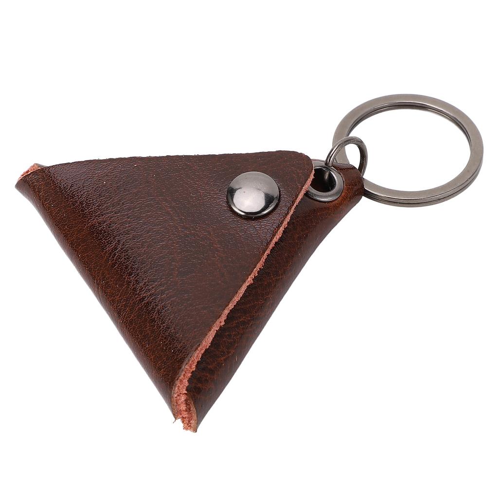 Guitar Pick Bag Faux Leather Waterproof Easy To Clean Portable Keychain Design Guitar Pick Holder