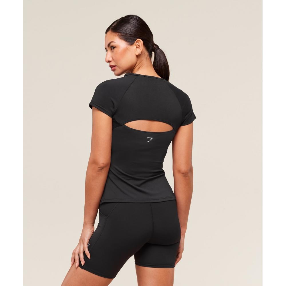 Gymshark Running Back VenT T shirT Black B3b1b Bb2j