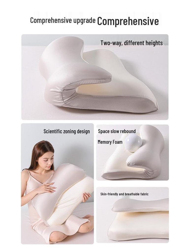 Seamless Deep Sleep Neck Pillow - Zero Pressure, Slow Rebound, Side Sleeper, Cervical Support, Washable.