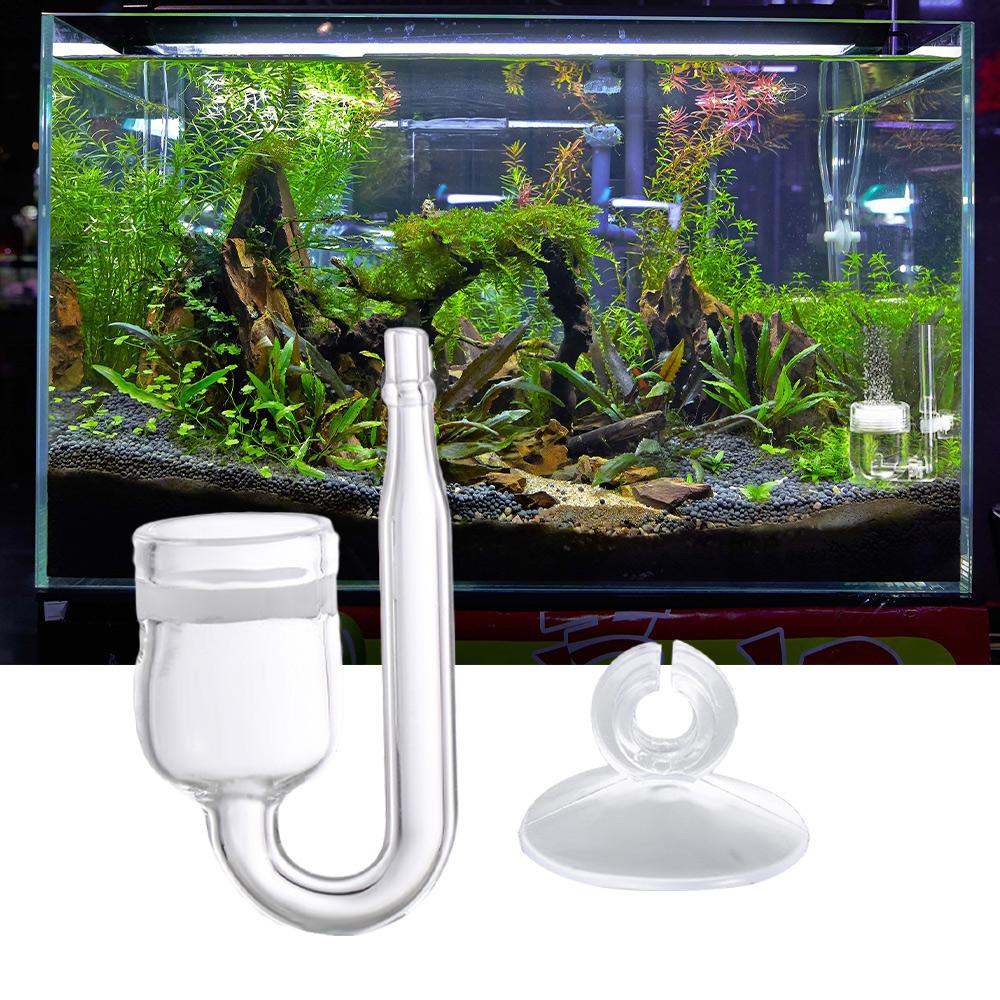 Aquarium Glass CO2 Diffuser Set Carbon Dioxide Atomizer Check Valve U Shaped Connector Suction Cup Fish Tank Supplies