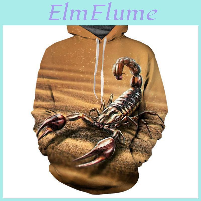 Autumn Scorpion 3d Animal Winter Print Hoodies Menwomen Fashion Long Sleeve Hiphop Streetwear Sweatshirts