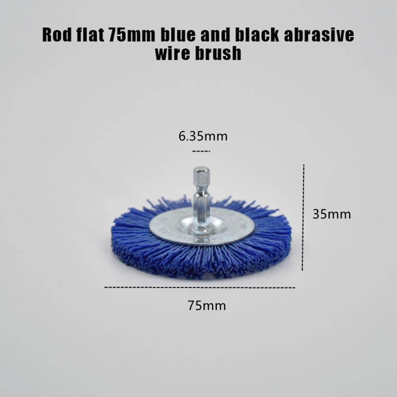 For Drill Rotary Tool Remove Rust/Corrosion/Paint Nylon Abrasive Brush Grit 80/120/180/240 Flat Abrasive Wheel Brush 1/4" Shank