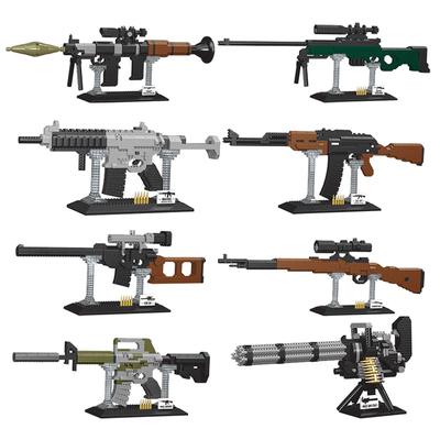 Bausteine Simulationsspielzeugpistolen-Sets Armee-Kampf-Maschinenpistolen DIY-Bausteine Kreative Jugendliche Pädagogische Schreibtischdekoration Feiertagsgeschenke