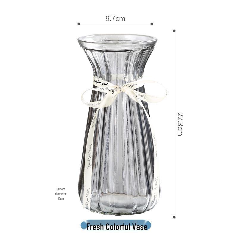 Colored Glass Vase with Free Shipping - Hydroponic, Transparent, Cinched Waist Design for Fresh or Dry Flowers