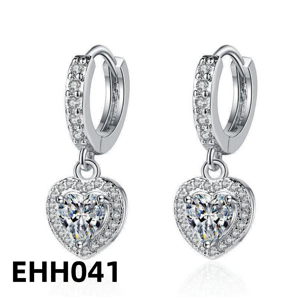 925 Sterling Silver Earrings AAAAA Zircon Heart Shaped Pendant Earrings for Women Elegant Birthday Wedding Party Jewelry Gift