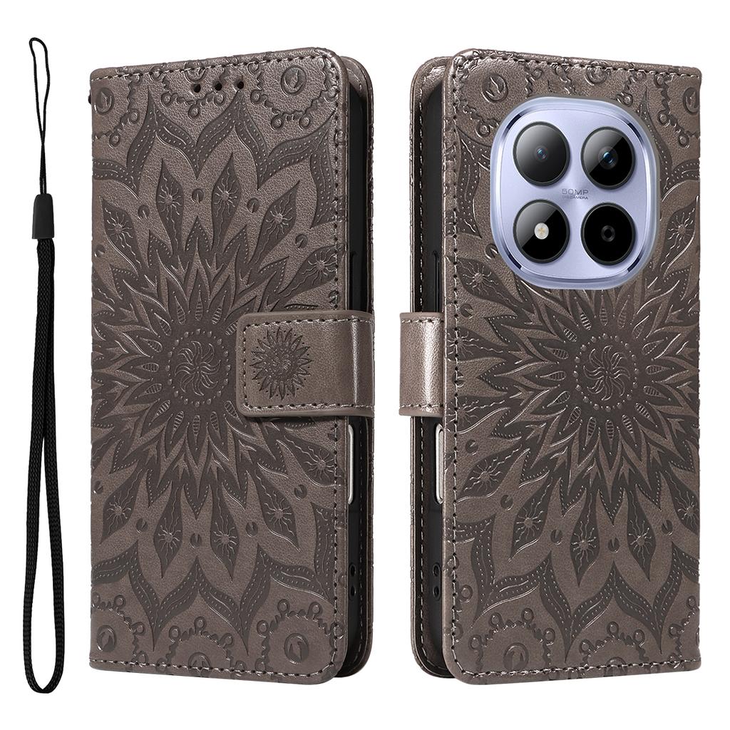 For Xiaomi Redmi Note 15 Pro 5G (Global) Leather Wallet Case Sunflower Imprinted Phone Cover