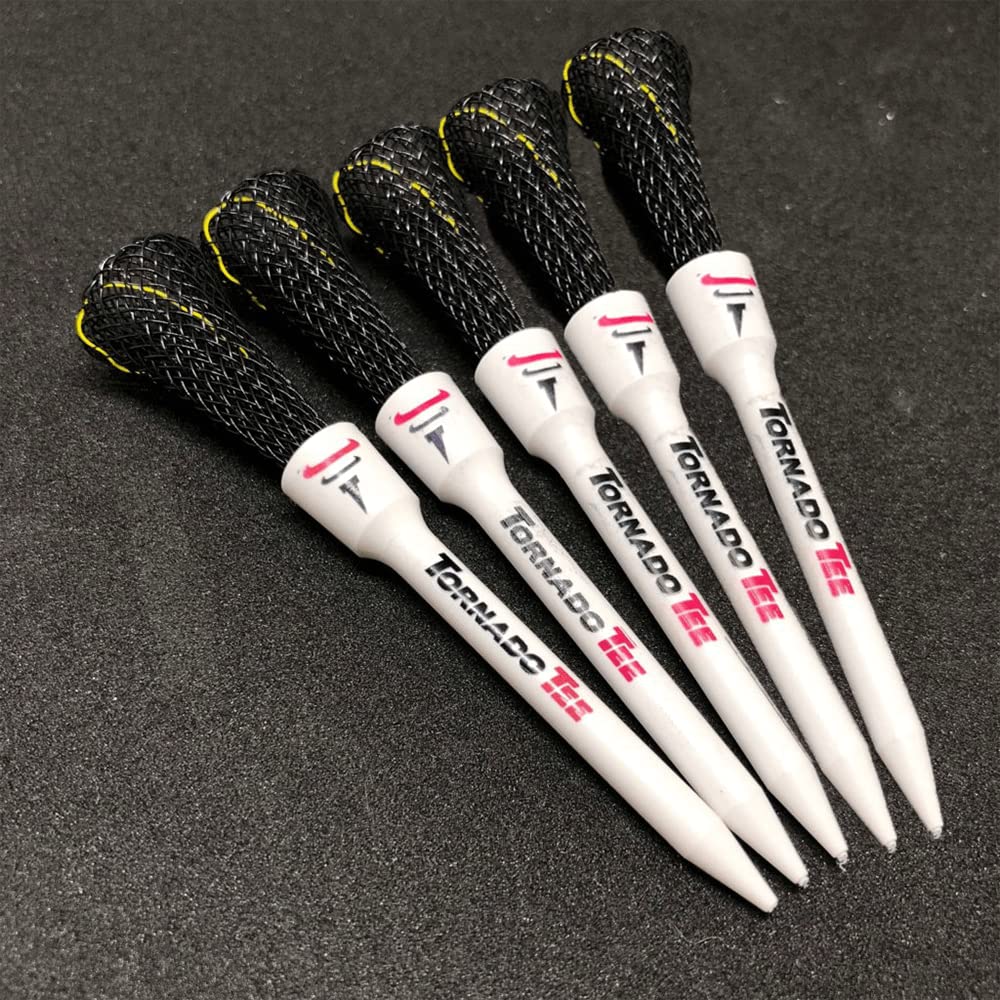 Tornado Tee Long Drive Golf Inches Pack of Tees, Black, 3.25 (82mm), 5, TT-325