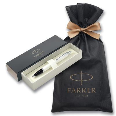 Parker IM White CT Ballpoint Medium Comes In a Brand Logo Wrapping Bag and Gift Premium Official Product Number 1975650V3 Pen, Nib, Oil-Based, Box,