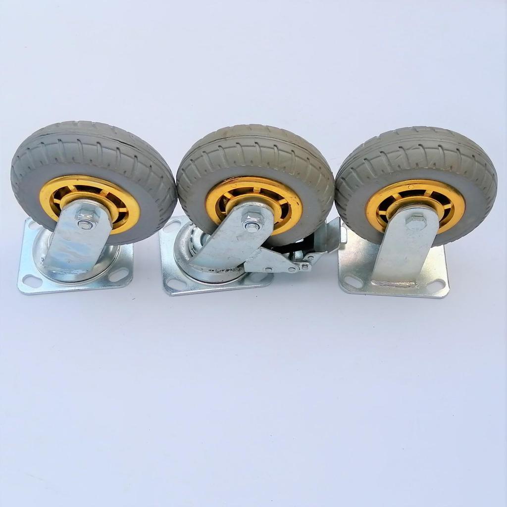 Heavy-Duty Grey Rubber Industrial Swivel Caster Wheel - Silent and Elastic Design