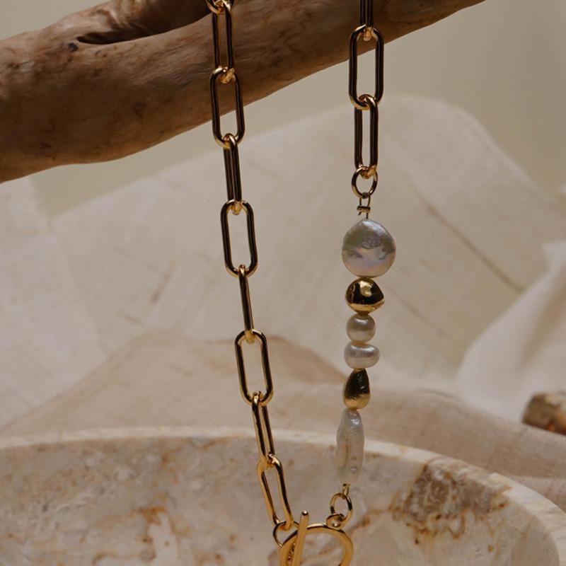 Baroque irregular freshwater pearl necklace - vintage new autumn/winter fashion sweater accessory