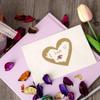 50pcs 60 * 70mm Golden Heart Scratch Off Stickers Creative Message Hide Postcard