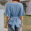Women's Casual Short Sleeved Tied T-shirt, Fashionable  Top