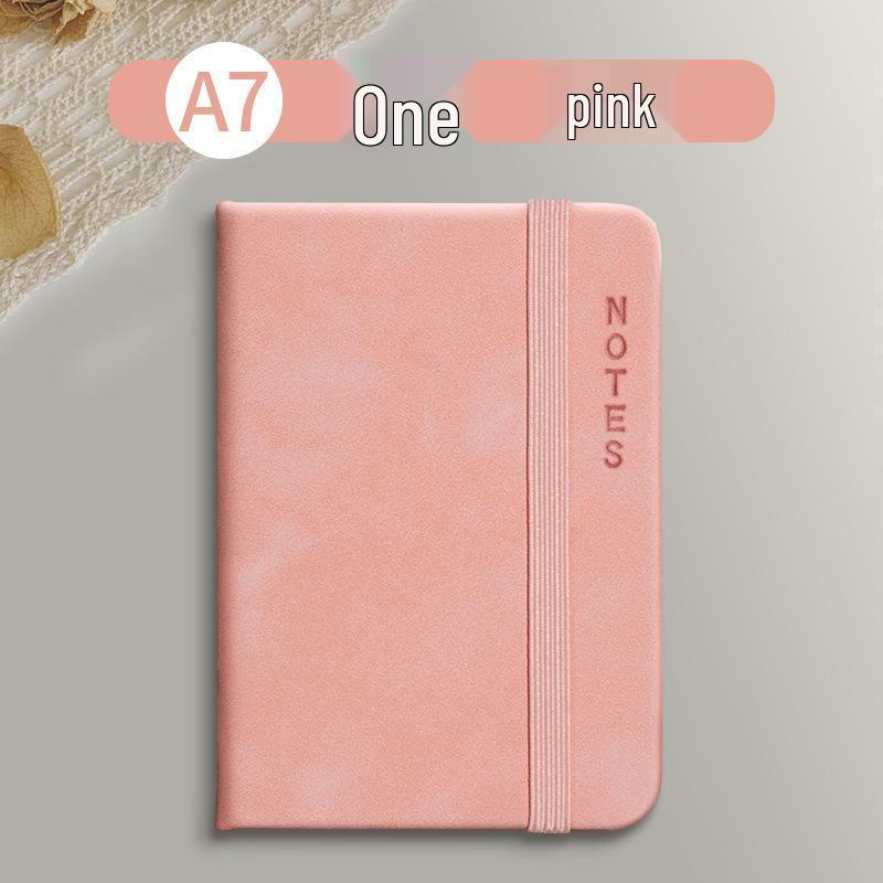 Sijin A7 Leather Hardbound Notebook with Elastic Band - Portable Pocket Planner for On-the-Go Note-Taking