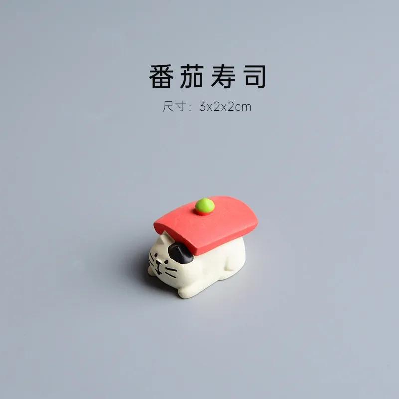 ZAKKA Miniatures Sushi Cute Cat model Resin Handicraft Desktop Ornaments Decor Crafts Figurines Scene Photography Props Toys