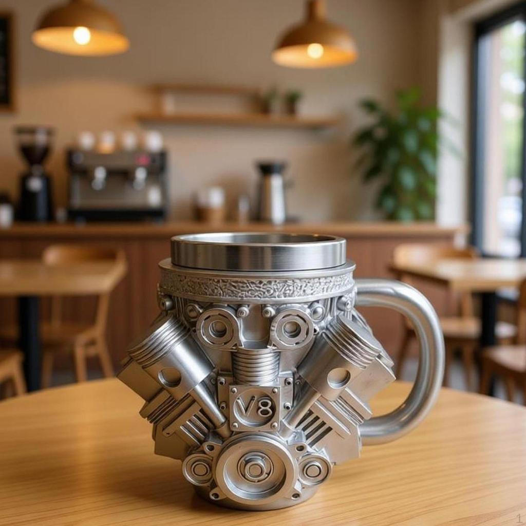 Engine Coffee Mug Car Model Heat Resistant Creative Reusable Drink Cup with Handle for