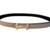 Women's Thin Leather Waist Belt - Simple Korean Style with Gold H Buckle in Candy Colors