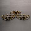 Vintage Handmade Flower Bracelet, Antique Brass Open Cuff Bangle for Women, Classic Simple Jewelry