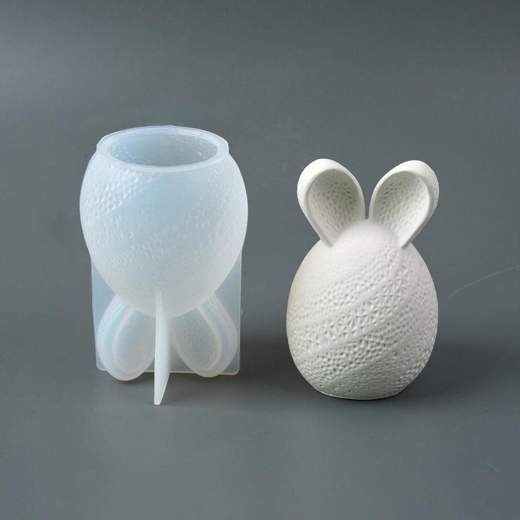 Easter Rabbit Egg Mold Aromatherapy Candle Gypsum Silicone Mold Silicone Easter Bunny Egg Resin Casting Mould Crafts Ornament